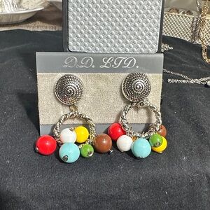 Multicolor Beaded Drop Earrings